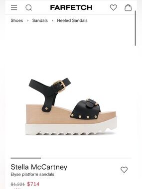 NEW in Box Stella McCartney Elyse platform Sandals Sz 39